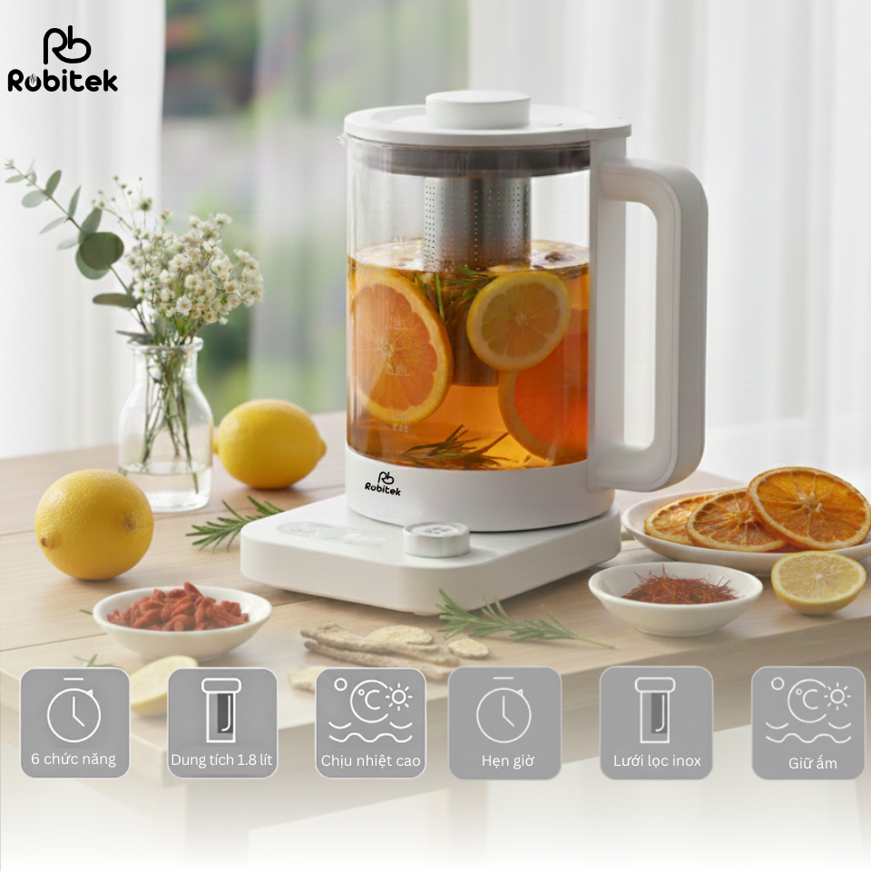 Máy Pha Trà Robitek RB18 - 1.8L – Đa năng&nbsp;